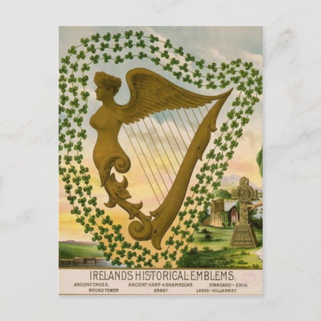 Cartão Postal Os emblemas históricos de Ireland (Frente)