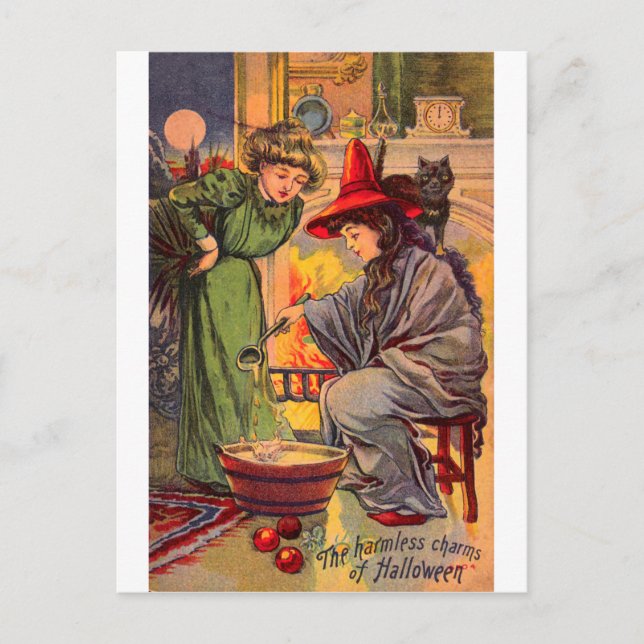 Cartão Postal Os Encantos Inofensivos do Halloween (Frente)