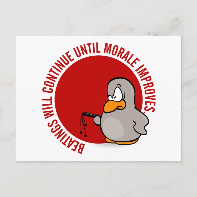 Cartão Postal Os espancamentos continuarão até que a moral melho (Frente)