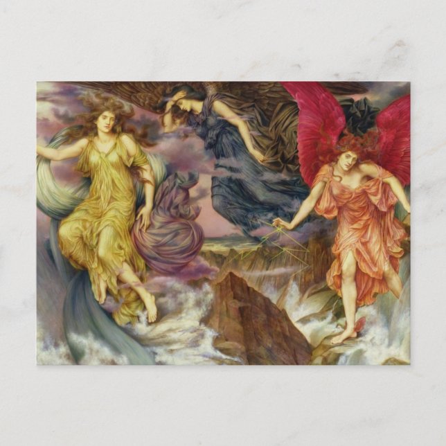 Cartão Postal Os Espíritos da Tempestade por Evelyn de Morgan (Frente)