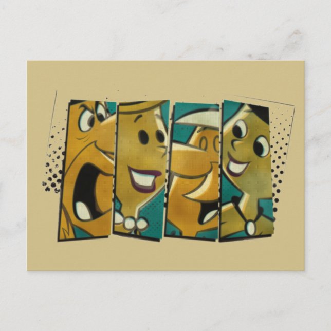 Cartão Postal Os Flintstones | Painéis de Caracteres Comic Retro (Frente)