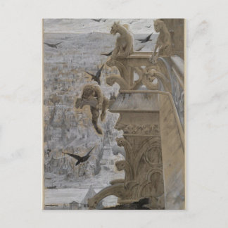 Cartão Postal Os Gargoyles em Notre-Dame de Paris