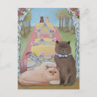 Cartão Postal Os Gatos de Casamento