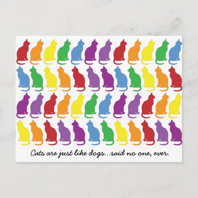 Cartão Postal Os Gatos São Iguais Ao Cartão-Postal Dos Cães (Frente)