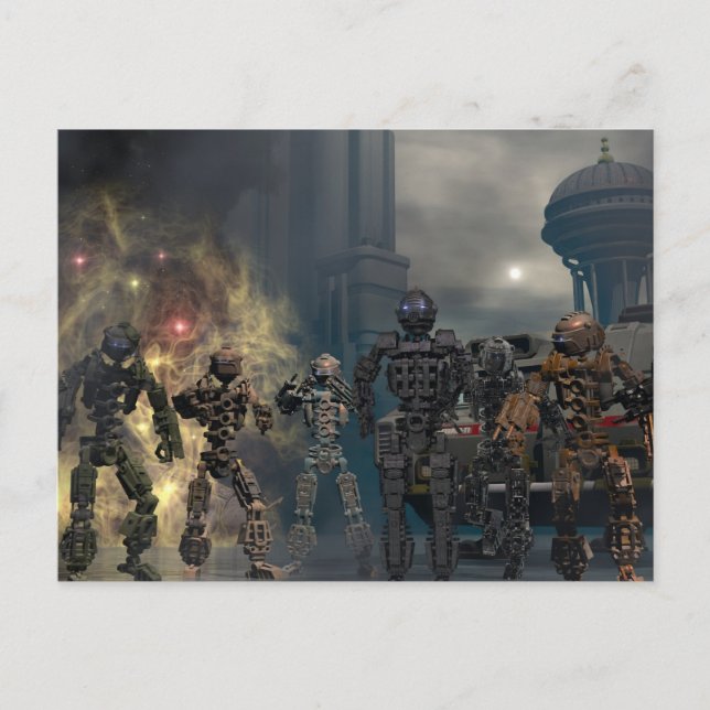 Cartão Postal os gloriosos sete robôs b (Frente)