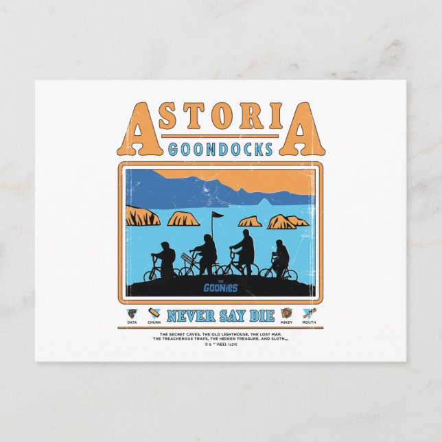 Cartão Postal Os Goonies Silhuettes Sobre Astoria Goondocks (Frente)