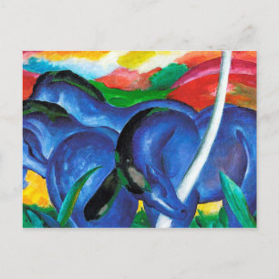 Cartão Postal Os grandes cavalos azuis de Franz Marc