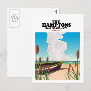 Cartão Postal Os Hamptons Long island NYC, cartaz de viagem.