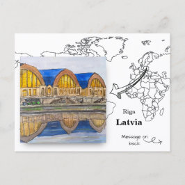Cartão Postal Os Hangares Zeppelin, Riga Letônia
