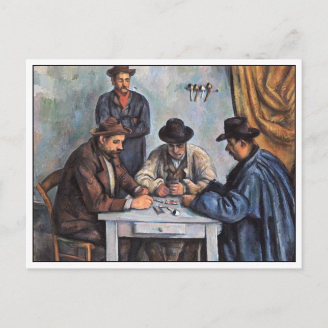 Cartão Postal Os Jogadores de Cartas de Paul Cezanne (Frente)