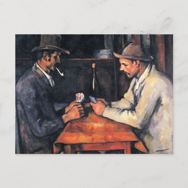 Cartão Postal Os Jogadores de Cartas por Paul Cezanne (Frente)