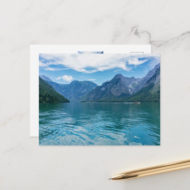 Cartão Postal Os Königssee na Baviera, Berchtesgaden (Frente/Verso In Situ)