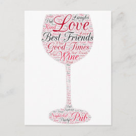 Cartão Postal Os melhores amigos Design de vinho