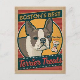 Cartão Postal Os Melhores Tratamentos Terrier de Boston