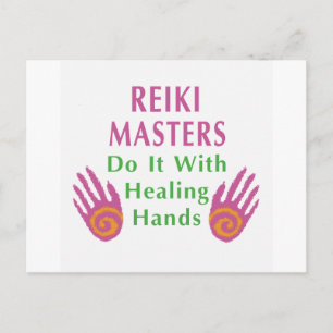 Cartão Postal Os Mestrados Reiki fazem isso com as mãos de cura