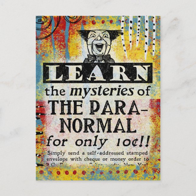Cartão Postal Os Mistérios do Paranormal - Divertido Anúncio Ant (Frente)