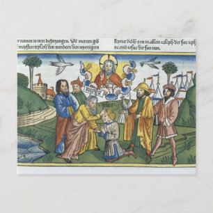 Cartão Postal Os números 27 18-23 Moses colocam sua mão em cim