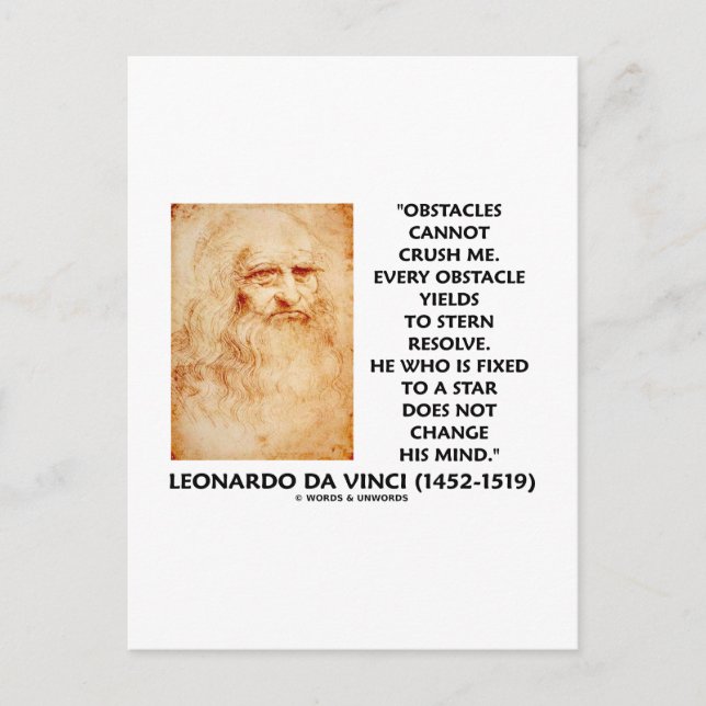 Cartão Postal Os Obstáculos Não Podem Me Esmagar Fixados A Uma C (Frente)