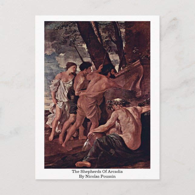 Cartão Postal Os Pastores De Arcadia Por Nicolas Poussin (Frente)