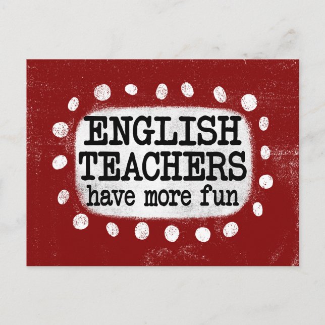 Cartão Postal Os Professores De Inglês Têm Cartão-Postal Mais Di (Frente)