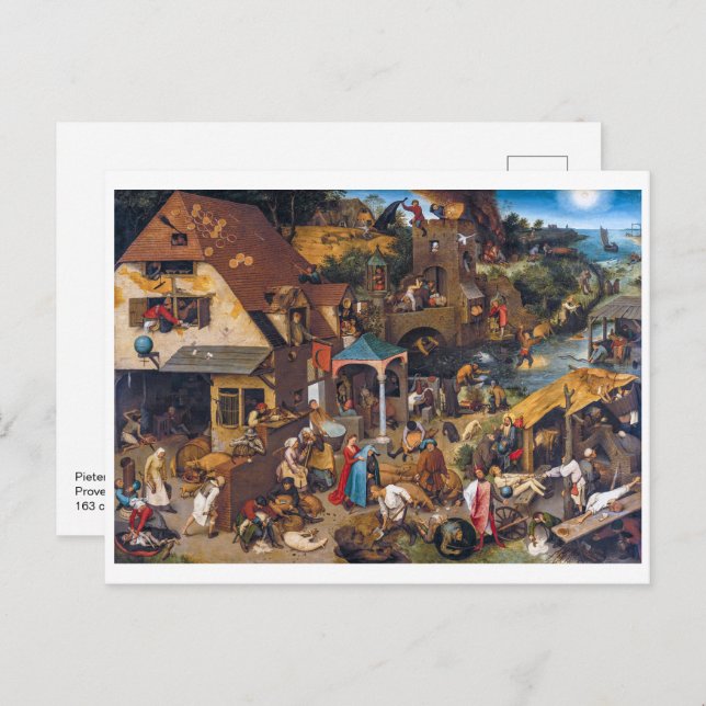 Cartão Postal Os Provérbios Neerlandeses | Pieter Bruegel, o Vel (Frente/Verso)