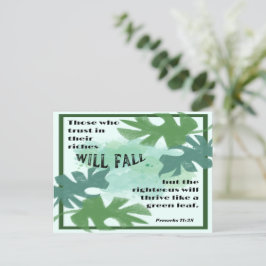 Cartão Postal Os Proverbos da Folha Verde e da Direita 11:28