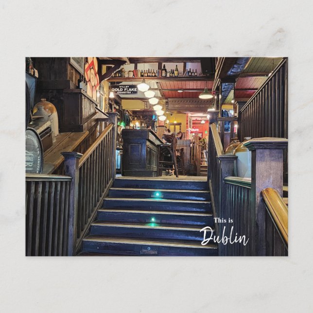 Cartão Postal Os Pubs de Dublin-Irlanda (Frente)