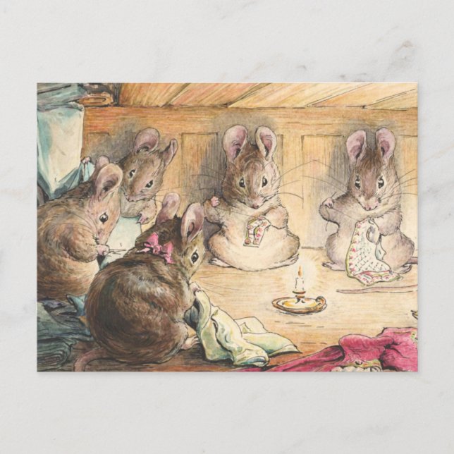 Cartão Postal Os Ratos Costurando Casacos Por Beatrix Potter (Frente)