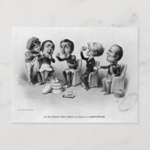 Cartão Postal Os Reis Absolutos Forçados a Engolir a Pílula
