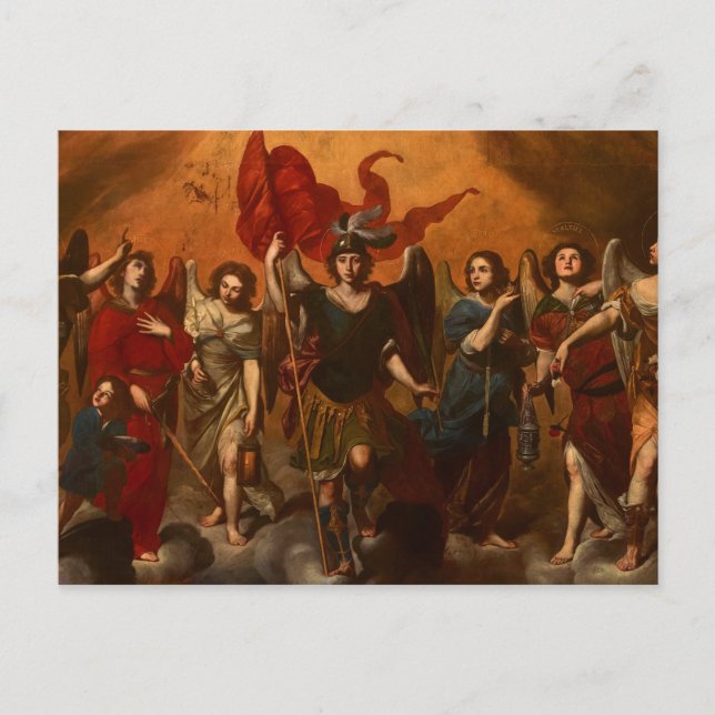 Cartão Postal Os Sete Arcanjos por Massimo Stanzione (Frente)