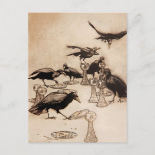 Cartão Postal “Os Sete Corvos” Aquarela de Arthur Rackham