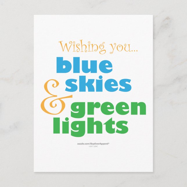 Cartão Postal Os Skydivers Desejam (Frente)