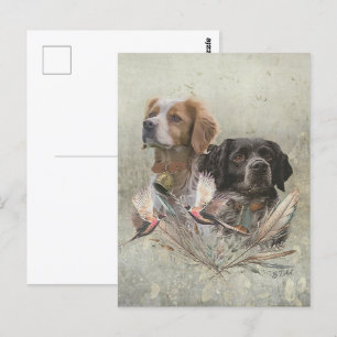 Cartão Postal Os Spaniels da Bretanha, Brittany Francês, Cão de