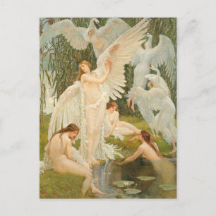 Cartão Postal Os Swan Maidens Walter Crane