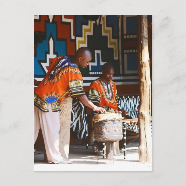 Cartão Postal Os Tambores Da África (Frente)