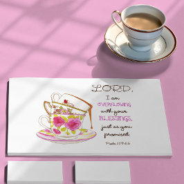 Cartão Postal Os Tea Cups transbordam com suas bênçãos