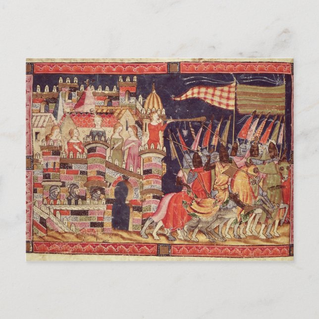 Cartão Postal Os troianos partindo para a batalha (Frente)