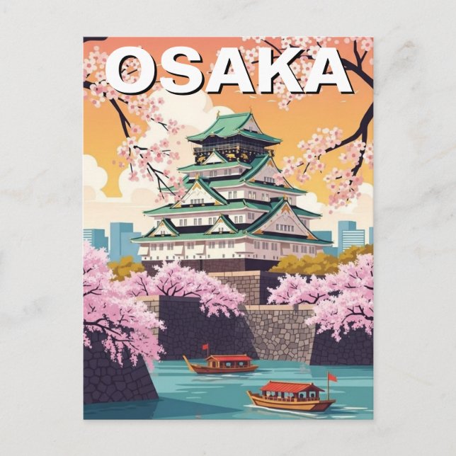 Cartão Postal Osaka Castle Japan (Frente)