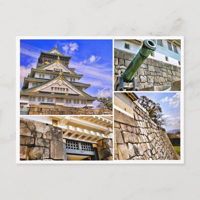 Cartão Postal Osaka Castle (Various scenes ver.) [Postcard] (Frente)