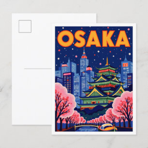 Cartão Postal Osaka Japan Art Vintage - Viagem