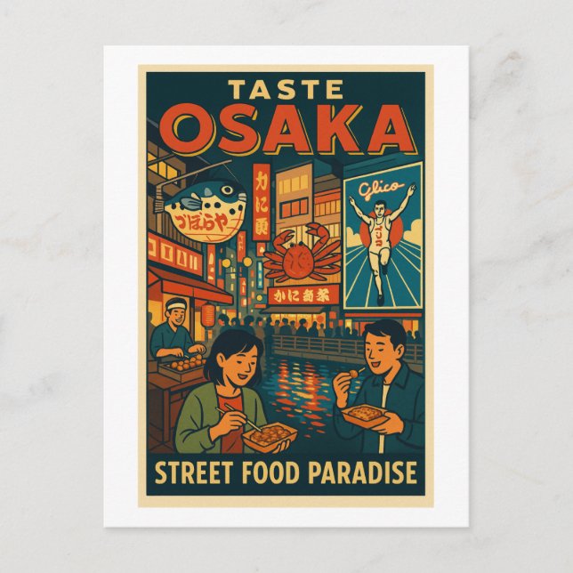 Cartão Postal Osaka – Paraíso da Comida de Rua (Frente)