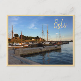 Cartão Postal Oslo Harbour com texto