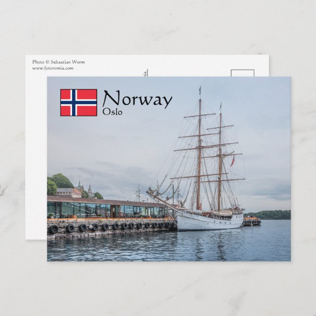 Cartão Postal Oslo Noruega (Frente/Verso)