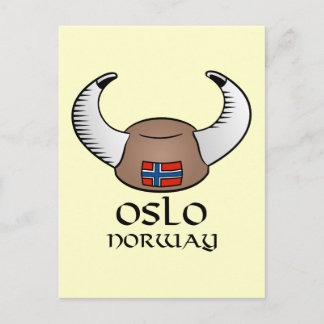 Cartão Postal Oslo Noruega Viking Hat