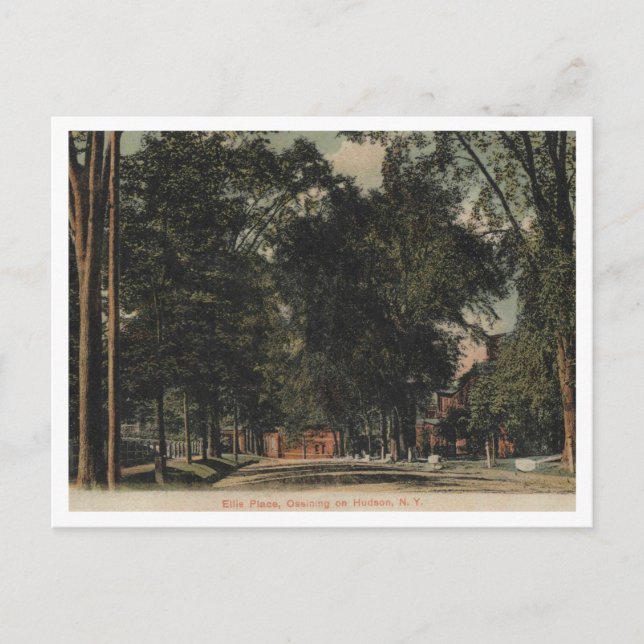 Cartão Postal Ossining no Hudson, Vista de Ellis Place, 1907 (Frente)