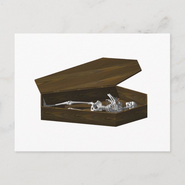 Cartão Postal Ossos num Coffin: Halloween: (Frente)