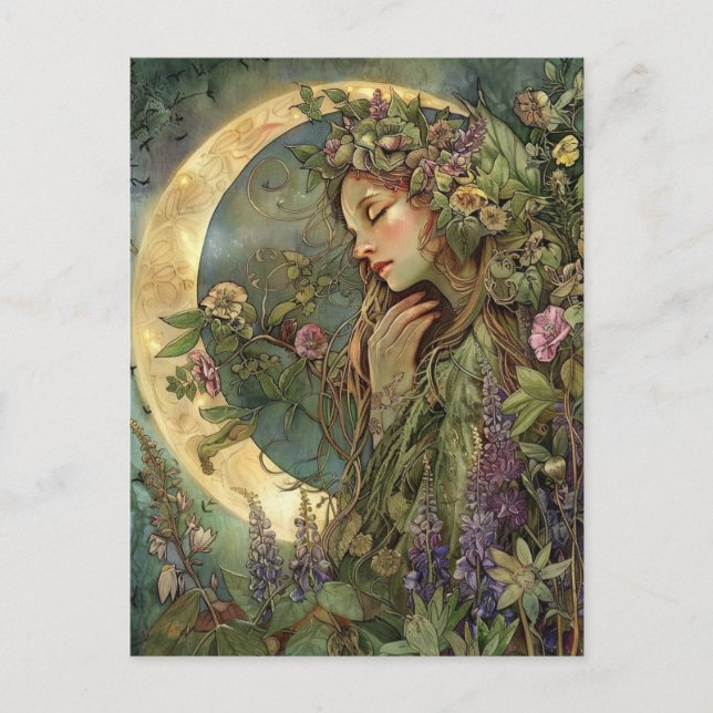 Cartão Postal Ostara Lua Crescente (Frente)