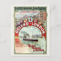 Ostend - London Belgium Poster vintage 1900