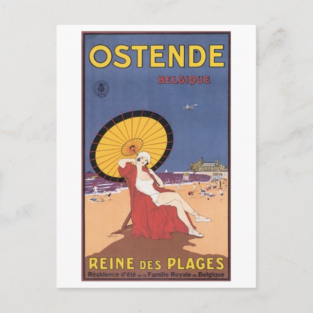 Cartão Postal Ostende Belgique Poster de viagens (Frente)