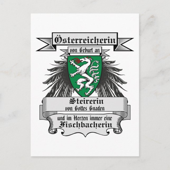 Cartão Postal Österreich Steirerin von Gottes Gnaden Wappen  (Frente)